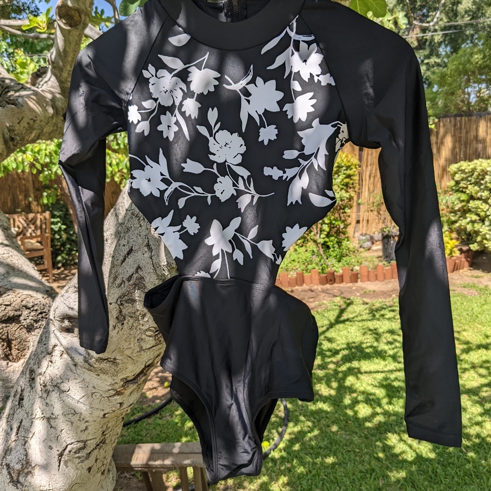 Women's black and white one piece (S)